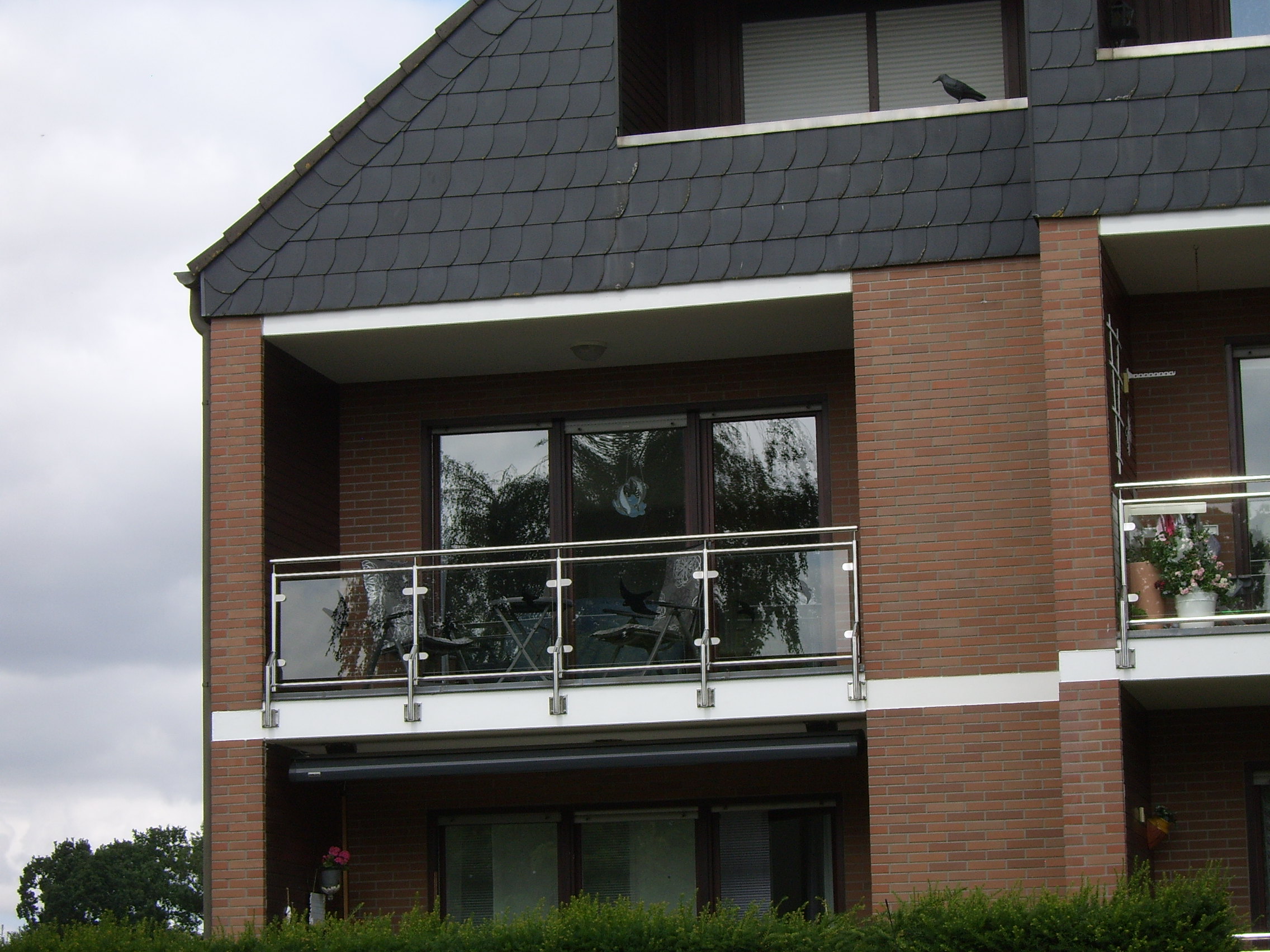 Ansicht Haus auf Balkon